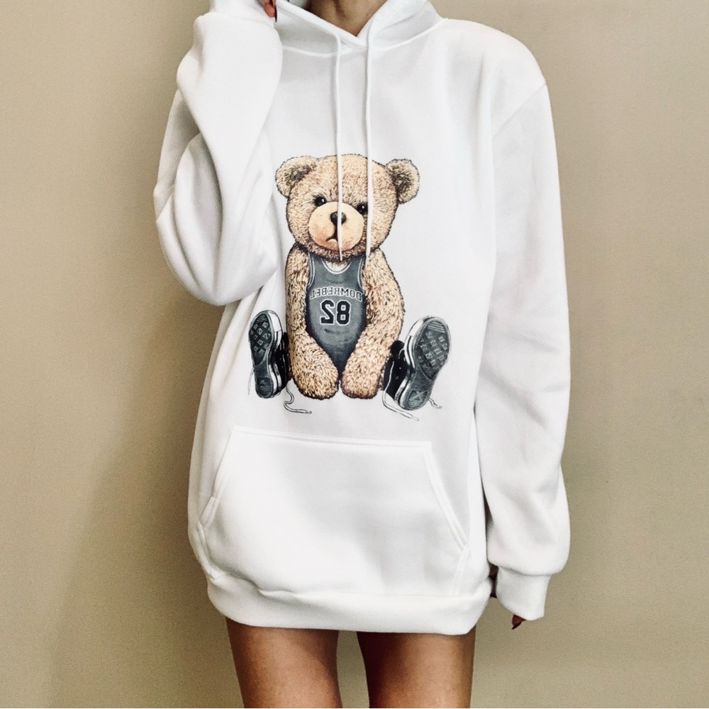 Brand New teddy bear long sweater shirt hoodie XL - Picture 3 of 13